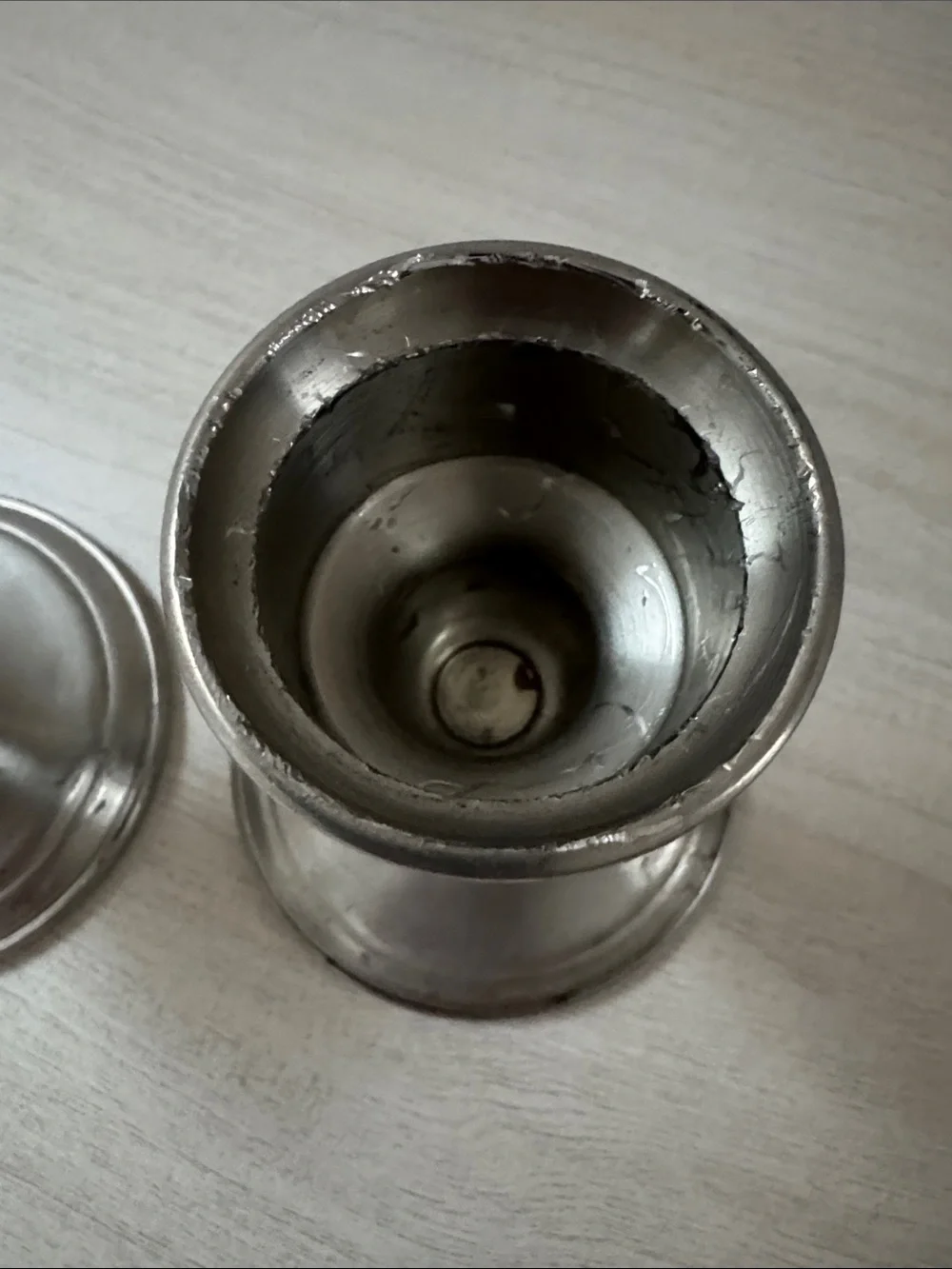 Web Weighted Pewter Candlestick Holders - Pair